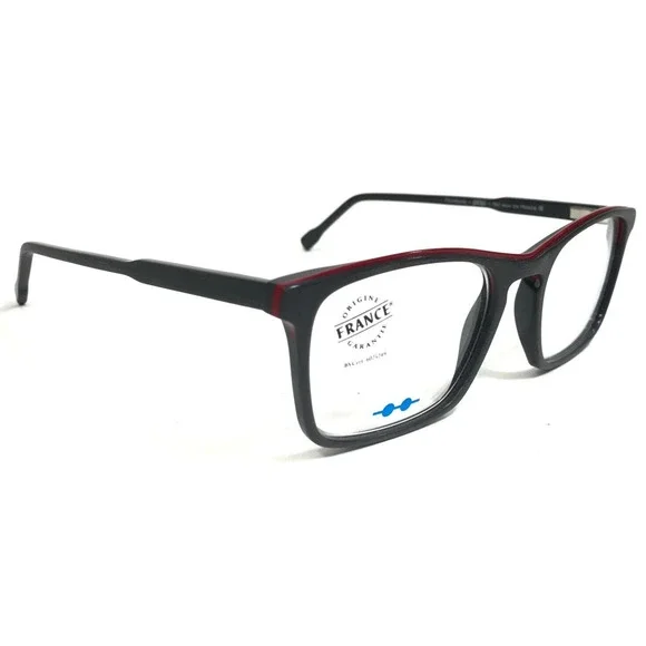POP by Roussilhe Eyeglasses Frames 49 C.82 Dark Gray Red Square 53-20-145